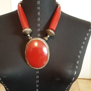 Elegant Red Statement Necklace